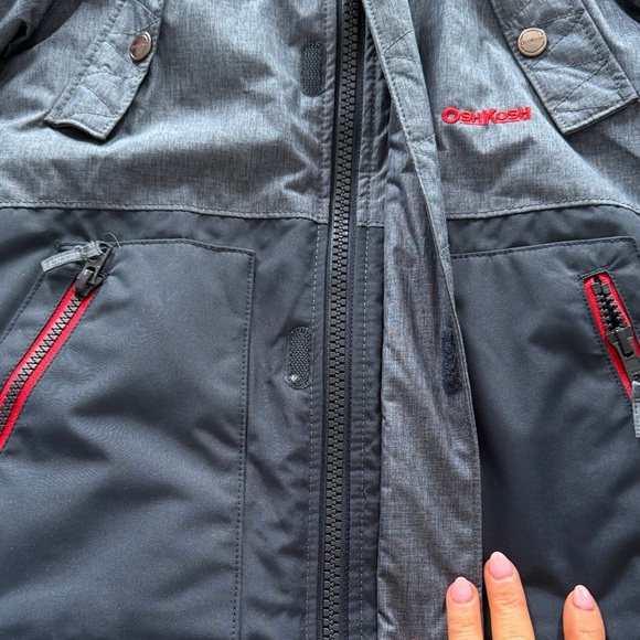 OshKosh B'gosh Charcoal and Scarlet Hooded Jacket - Picture 3 of 12